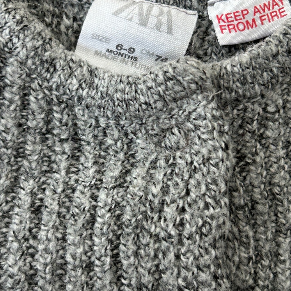 Zara Gray Ruffled Cardigan - Picture 3 of 5